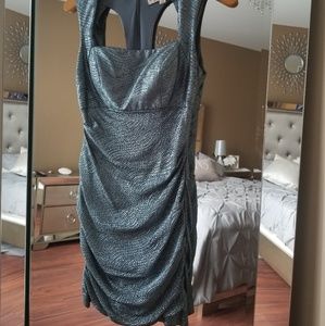 Haley Logan Blue Silver Shimmer Dress